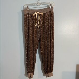 Dolan T-shirt made in LA (anthropologie) shimmer/sequins casual pants size US XS